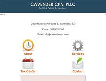 Tablet Screenshot of cavendercpa.com